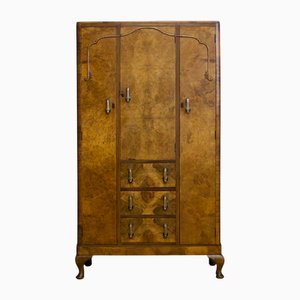 Art Deco Wardrobe in Walnut and Walnut Veneer, 1930s