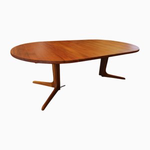 Round Danish Dining Table in Teak with Extension Leaves, 1960s