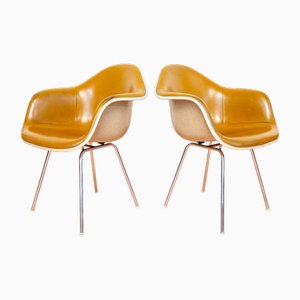 Juego de butacas Dax de cuero de Charles & Ray Eames para Herman Miller, años 60