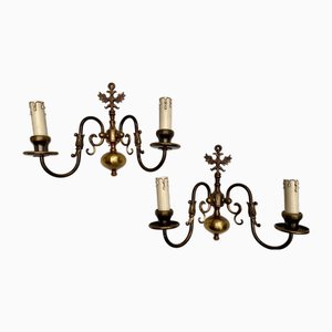 Vintage Brass Double-Headed Eagle Sconces, 1970s, Set of 2