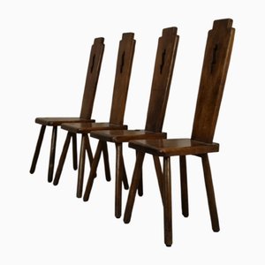 Italian Chairs by Pierre Chapo, 1960s, Set of 4
