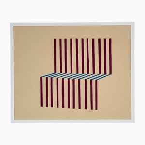Amanda Andersen, Burgundy Bench, 2023, Technique Mixte sur Papier