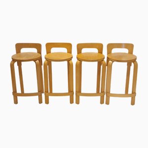 K65 Hocker von Alvar Aalto für Artek, 1960er, 4er Set