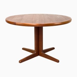 Danish Round Extendable Dining Table in Teak, 1970s
