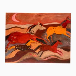 Monika Rossa, Caballos, 2025, óleo sobre lienzo