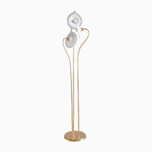 Lampada da terra a forma di fiore in vetro di Murano