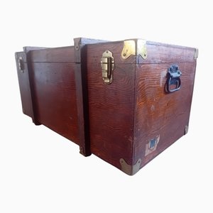 Coffre à Vapeur Art Déco en Chêne, 1920s