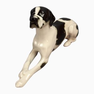 Porcelain Black and White Pointer Dog from Lomonosov, 1980s
