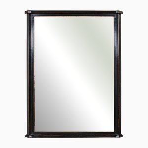 Large Vintage English Overmantle Mirror in Ebonised Beech, 1970
