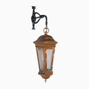 Lampe de Cour Antique en Bronze et Fer Forgé, Angleterre, 1850