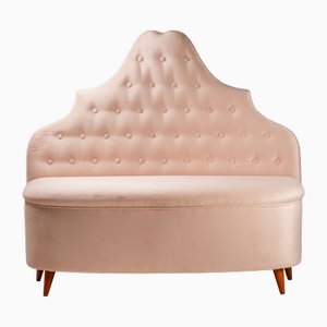 Panca in velluto rosa