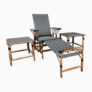 Vintage Chaise Longue Set from Maison Louis Drucker, 1970s, Set of 3