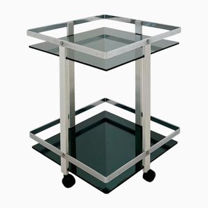Chrome and Smoked Glass Trolley, 1980s