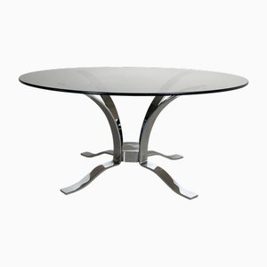 Vintage Chrome with Smoked Glass Coffee Table, Unkns