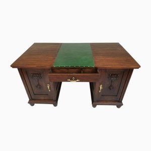 Scrivania vintage in quercia e noce, fine XIX secolo