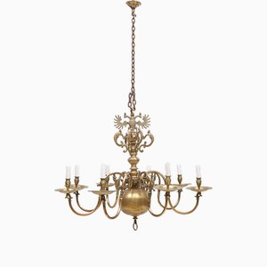 Dutch Brass 8-Light Chandelier