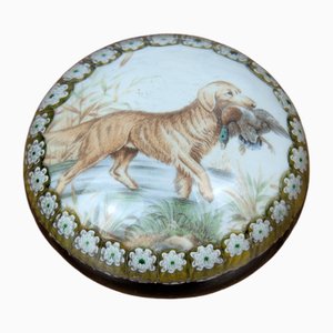 Crystal Paperweight with Millefiori Hunting Dog and Game Decoration from Baccarat, 1970s