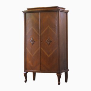 Vintage Danish Oak Linen Wardrobe, 1940s