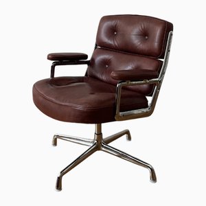 ES 108 Lobby Chair in Brown Leather by Charles and Ray Eames for Vitra, 1960s