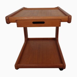 Large Rollable Teak Bar Cart, 1960s