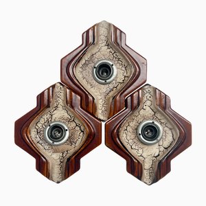 Ceramic Wall Lamps attributed to Pan Keramik, 1960s, Set of 3