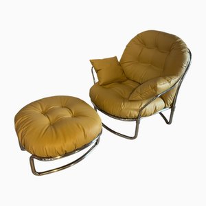 Set de Fauteuil avec Ottomane P162 Modèle 915 par Carlo De Carli pour Cinova, 1960s