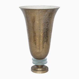 Art Deco Deckenfluter aus vergoldeter Bronze von Genet et Michon, 1930er