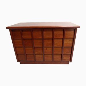 Meuble d'Archivage Vintage en Acajou avec Tiroirs, Pays-Bas, 1950s