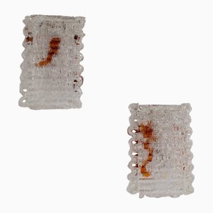 Italian Glass Wall Lamps, 1980s, Set of 4