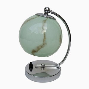 Lámpara de mesa Art Déco vintage de cromo