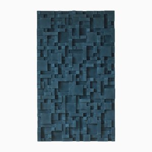 Brutalist Concrete Wall Art in Blue by Tom's Factory