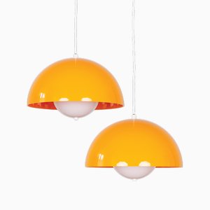 Danish Space Age Lamps by Verner Panton, 1970s, Set of 2