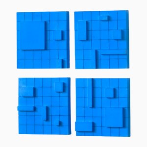 Brutalist Concrete Wall Art in Vivid Blue by Tom's Factory