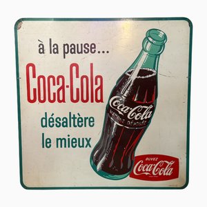 Cartel de Coca-Cola francés de dos caras, años 60