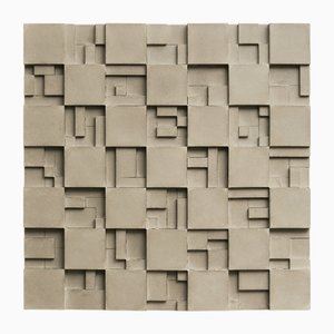 Brutalist Concrete Wall Art in White by Tom's Factory