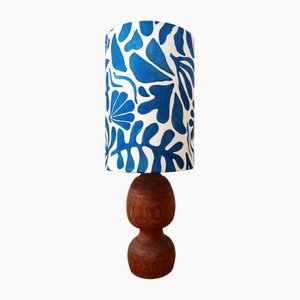 Lámpara brutalista de madera, años 60