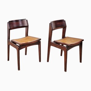 Chaises Biok en Bois et Jonc, Set de 2