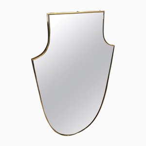 Specchio da parete Mid-Century moderno in ottone, anni '50