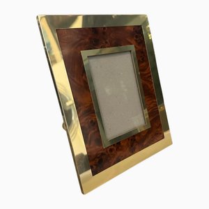 Mid-Century Modern Italian Picture Frame in Brass and Acrylic, 1970s