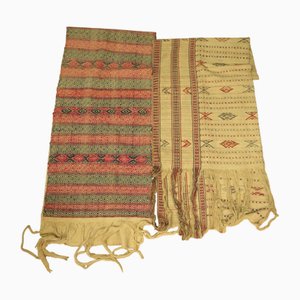 Chiffons Pangkheb Antiques, Bhoutan, 1890s, Set de 2