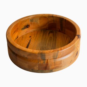 Large Mid-Century Scandinavian Handmade Wooden Bowl from Smålandsslöjd, Sweden, 1975