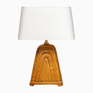 Lampe de Bureau Chamotte Jaune Moutarde par Gunnar Nylund pour Rörstrand, 1950s