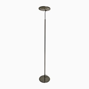 Lámpara de pie ajustable de bronce con luz halógena, años 70