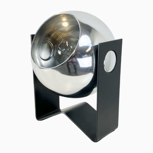 Chrome and Black Lacquered Metal Table Lamp from Novalux, 1960s
