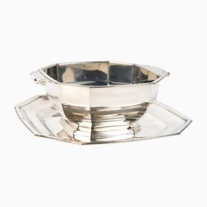 Art Deco Sauce Boat with Tray, 1930s, Set of 2