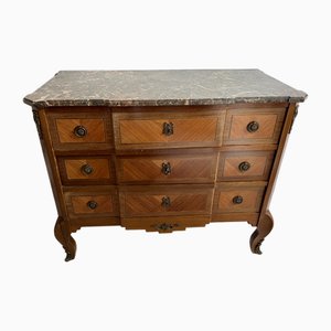 Louis XVI Kommode mit Marmorplatte, Frankreich, Ende 19. Jh.