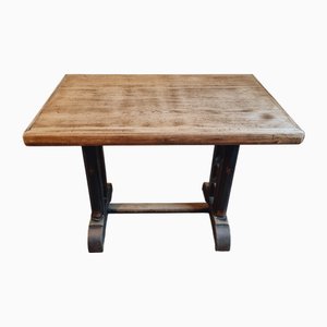 Mesa de bistró francesa vintage de roble, años 20