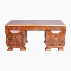 Art Deco Schreibtisch aus Mahagoni & Nussholz, 1920er