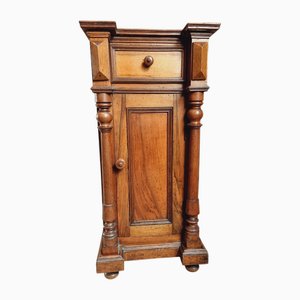 Antique Louis Philippe French Walnut Bedside Cabinet, 1890s