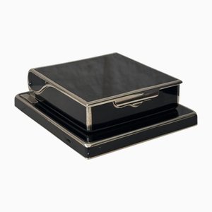 German Art Deco Bauhaus Cigarette Dispenser in Enamel and Steel, 1930s